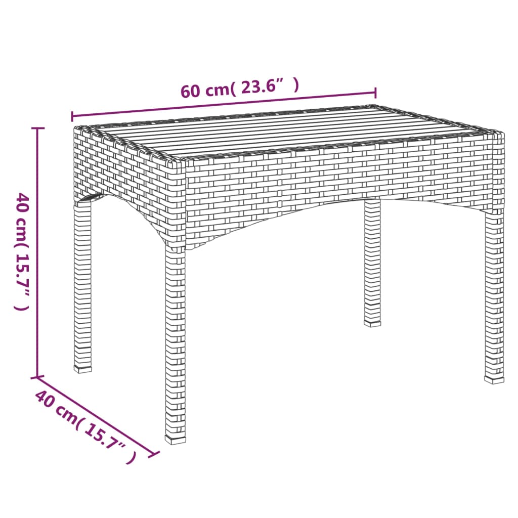 havestole med lænefunktion 2 stk. med bord polyrattan grå