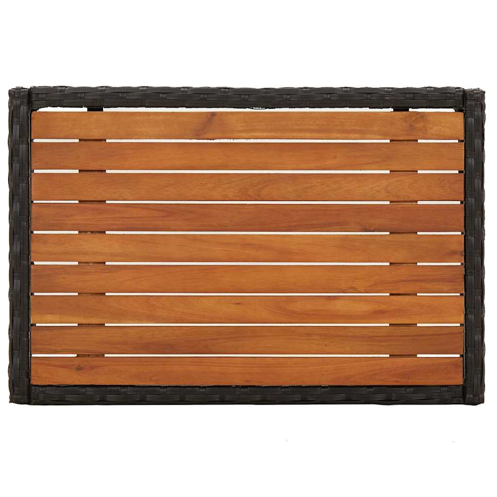 havestole med lænefunktion 2 stk. med bord polyrattan sort