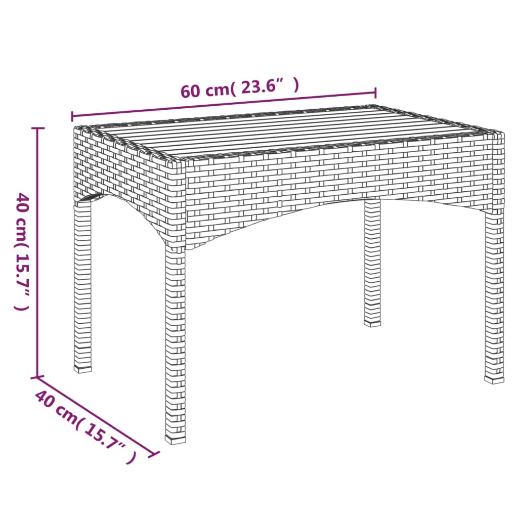 havestole med lænefunktion 2 stk. med bord polyrattan sort