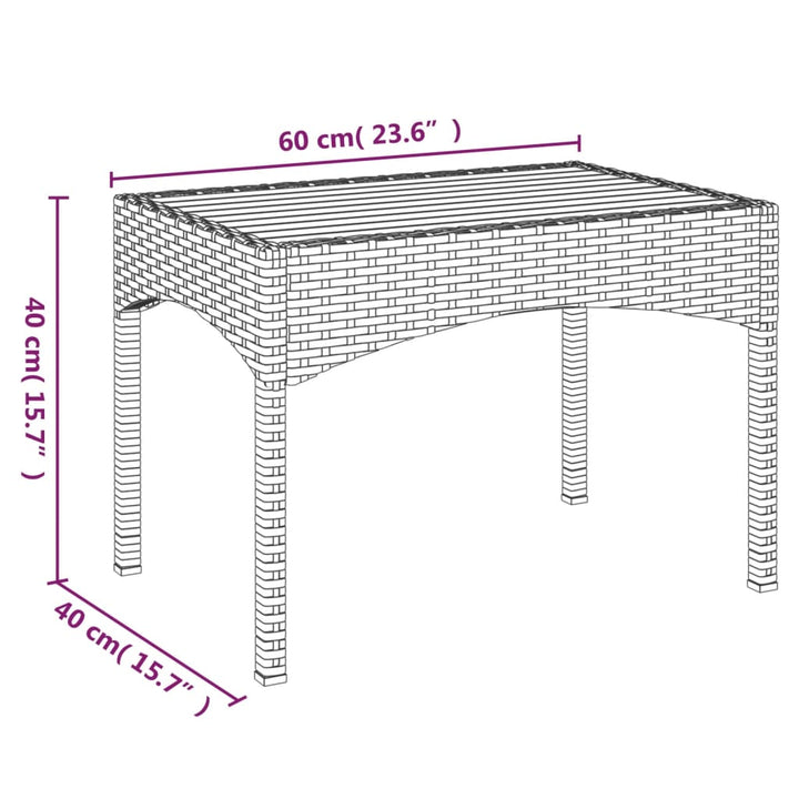 havestole med lænefunktion 2 stk. med bord polyrattan sort