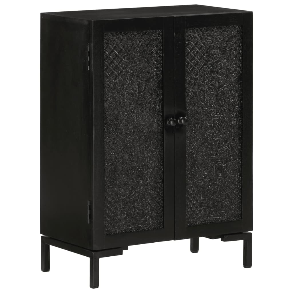 skænk 55x30x77 cm massivt mangotræ og jern sort