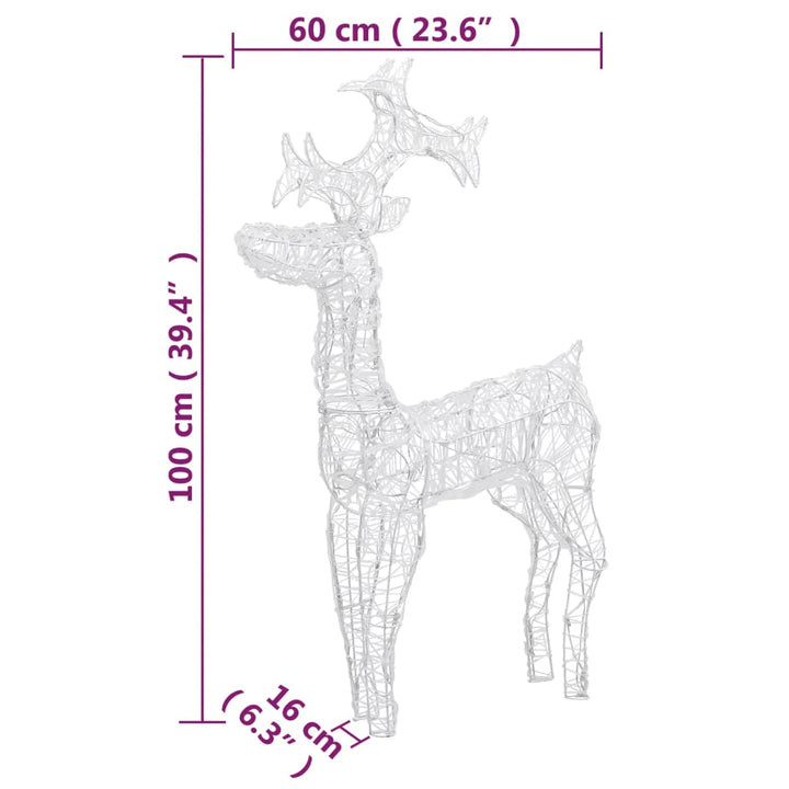 julerensdyr 3 stk. 60x16x100 cm akryl
