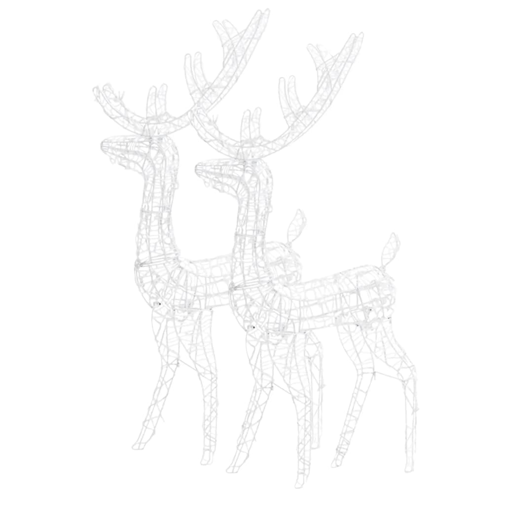 julerensdyr 2 stk. 120 cm akryl kold hvidt lys