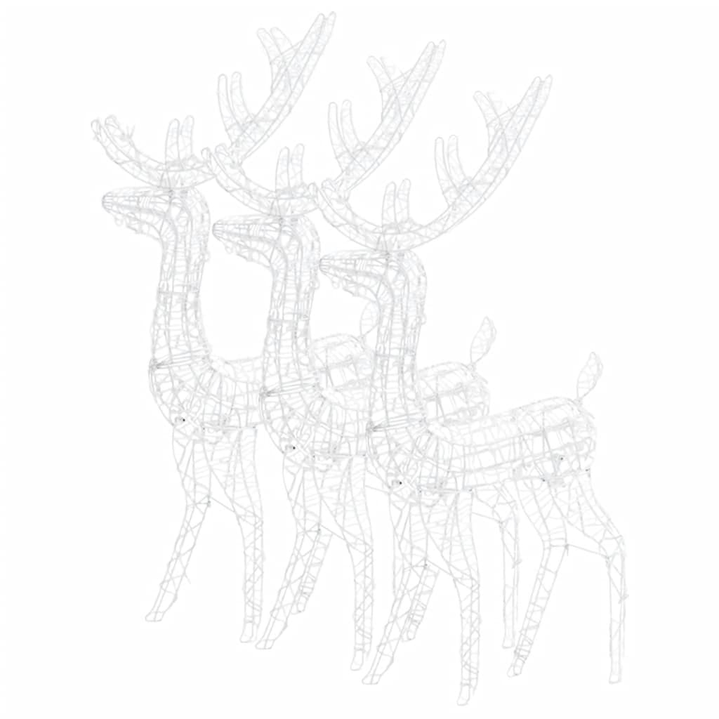 julerensdyr 3 stk. 120 cm akryl blå lys