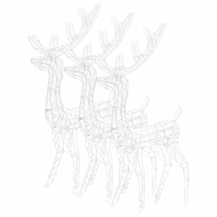 julerensdyr 3 stk. 120 cm akryl blå lys