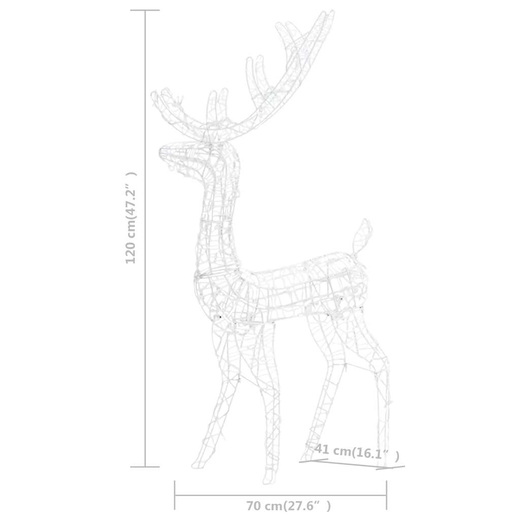 julerensdyr 2 stk. 120 cm akryl flerfarvet