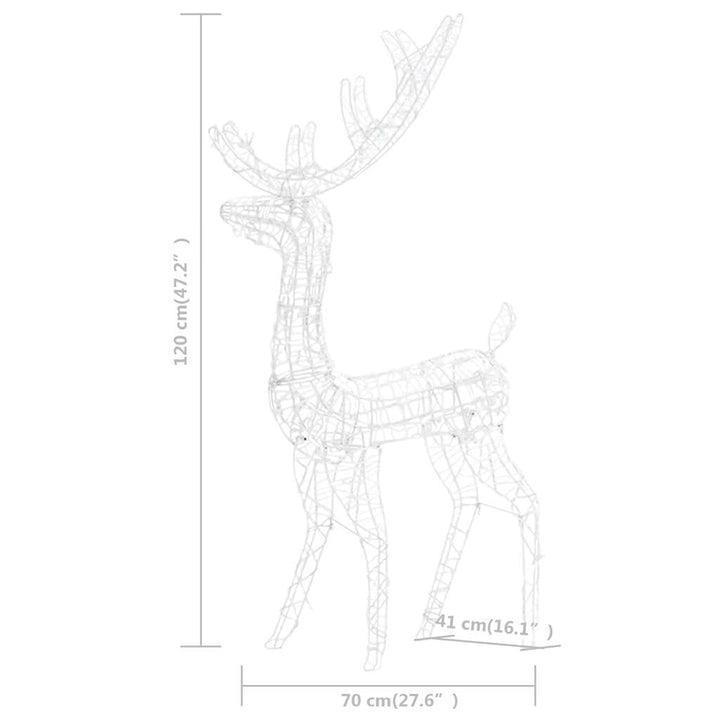 julerensdyr 2 stk. 120 cm akryl flerfarvet