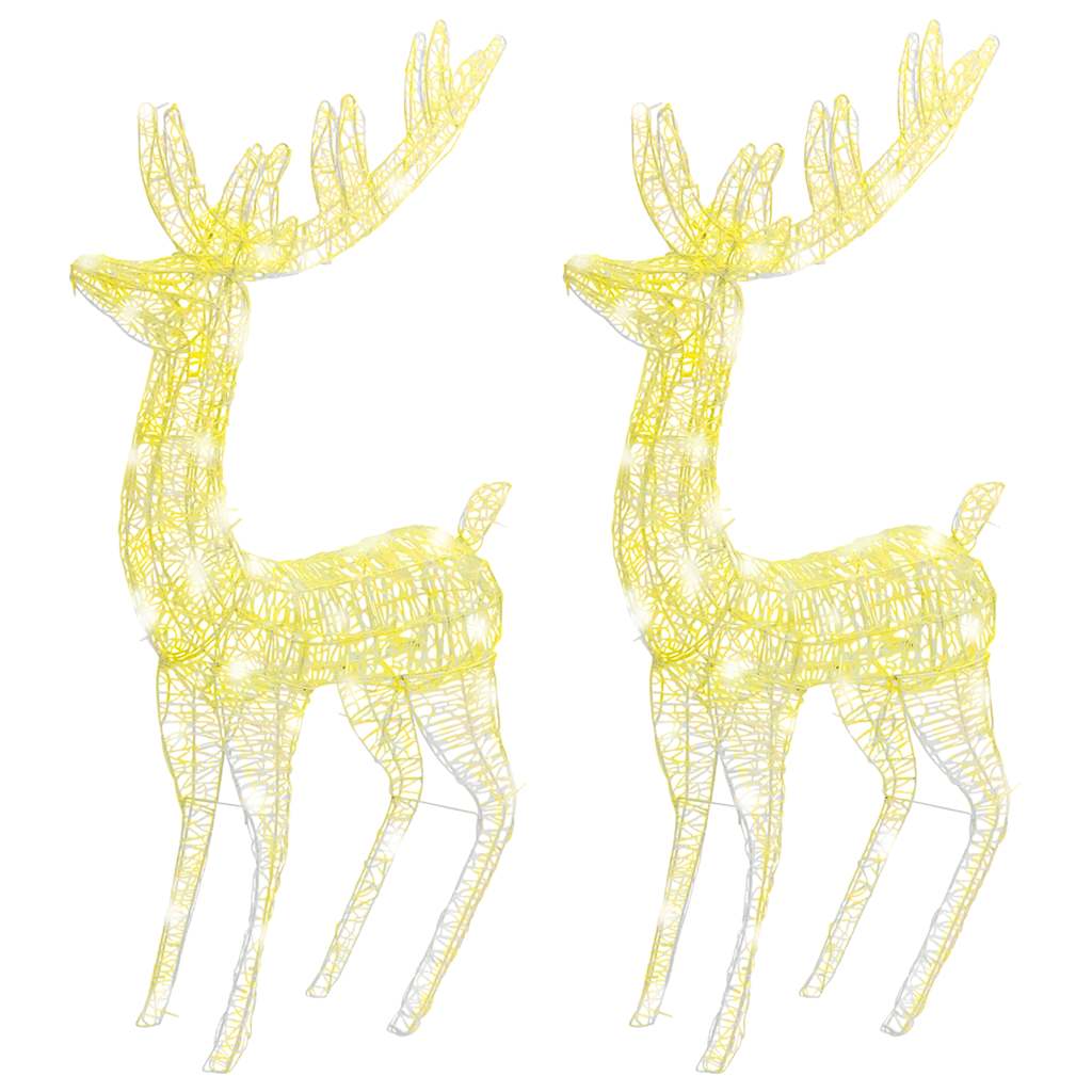 julerensdyr 2 stk. 180 cm 250 LED'er akryl varmt hvidt lys