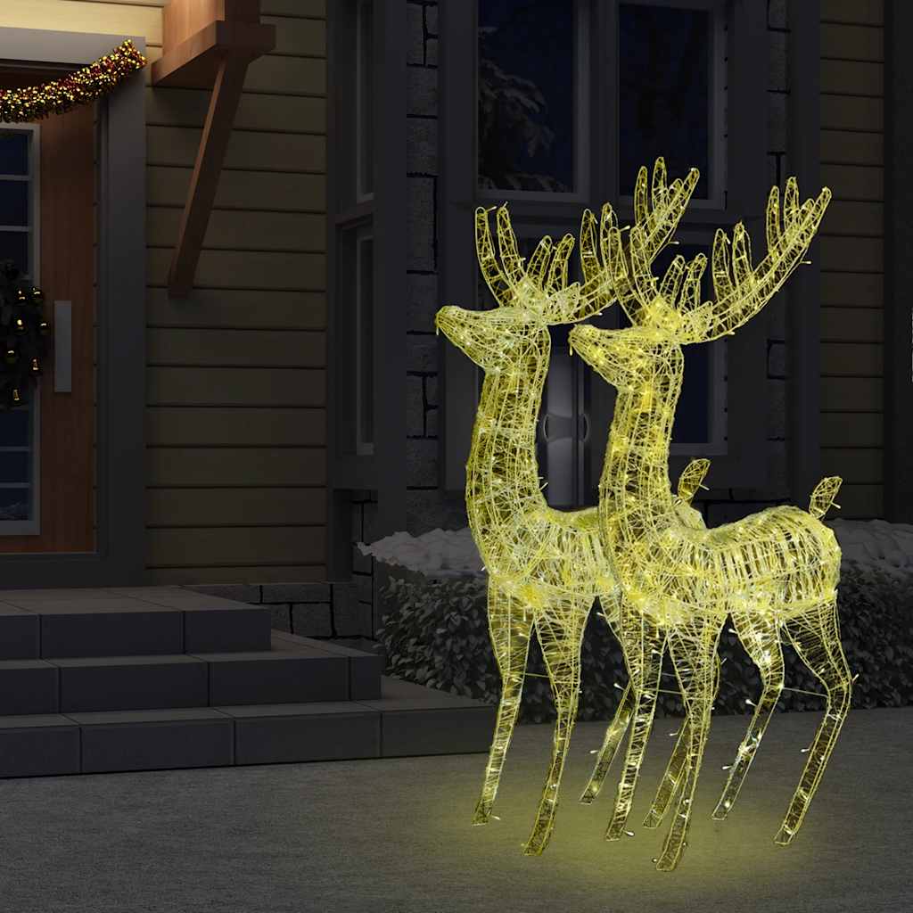 julerensdyr 2 stk. 180 cm 250 LED'er akryl varmt hvidt lys
