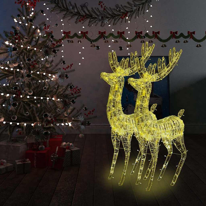 julerensdyr 2 stk. 180 cm 250 LED'er akryl varmt hvidt lys