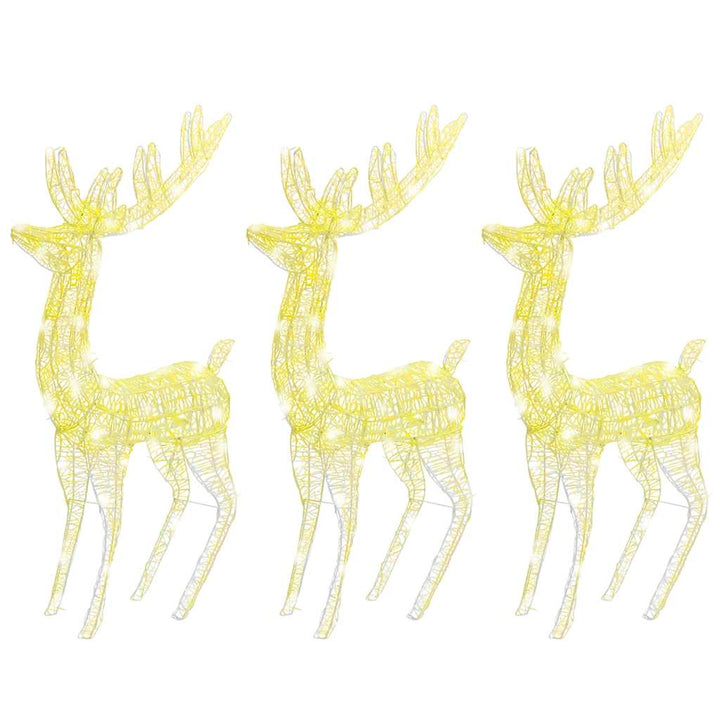 julerensdyr 3 stk. 180 cm 250 LED'er akryl varmt hvidt lys