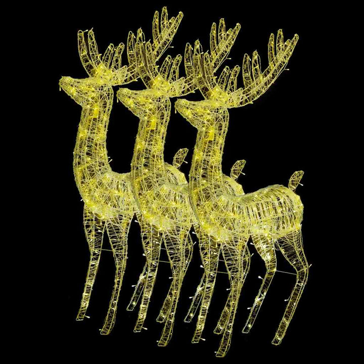 julerensdyr 3 stk. 180 cm 250 LED'er akryl varmt hvidt lys