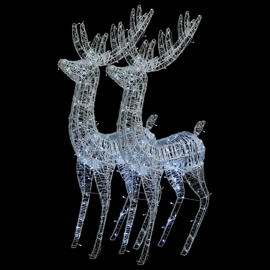 julerensdyr 2 stk. 180 cm 250 LED'er akryl koldt hvidt lys