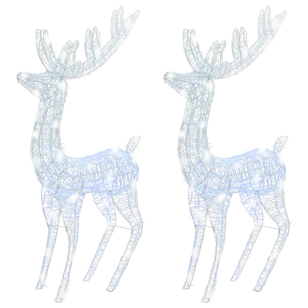 julerensdyr 2 stk. 180 cm 250 LED'er akryl koldt hvidt lys