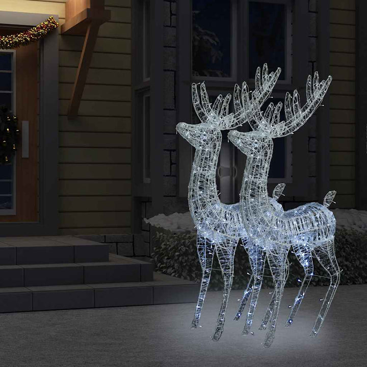 julerensdyr 2 stk. 180 cm 250 LED'er akryl koldt hvidt lys