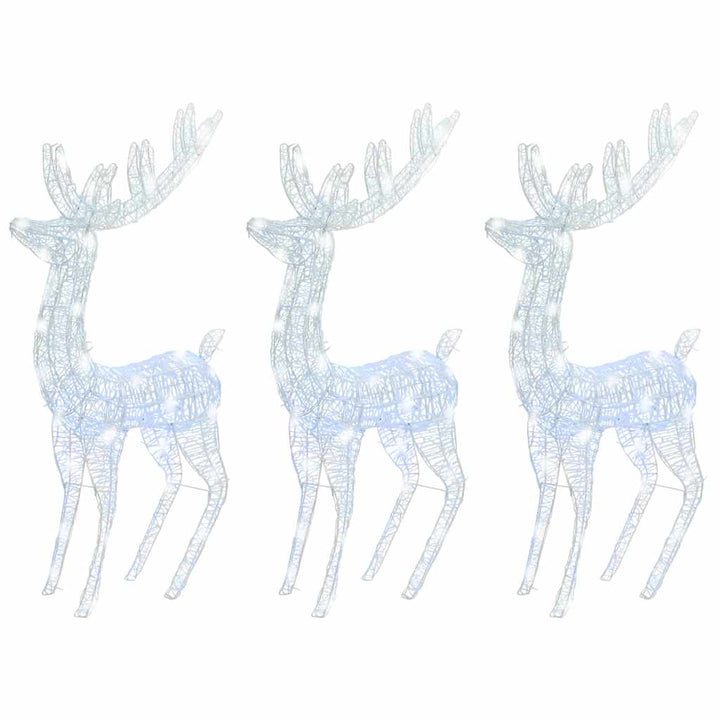 julerensdyr 3 stk. 180 cm 250 LED'er akryl koldt hvidt lys
