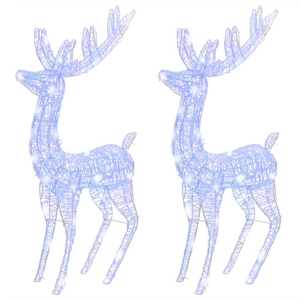 julerensdyr 2 stk. 180 cm 250 LED'er akryl blåt lys