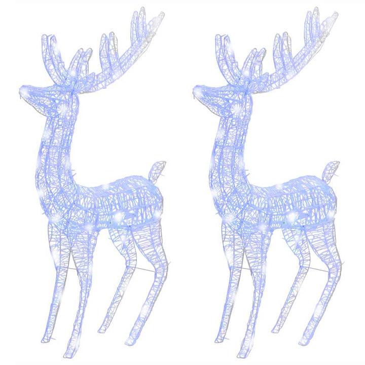 julerensdyr 2 stk. 180 cm 250 LED'er akryl blåt lys