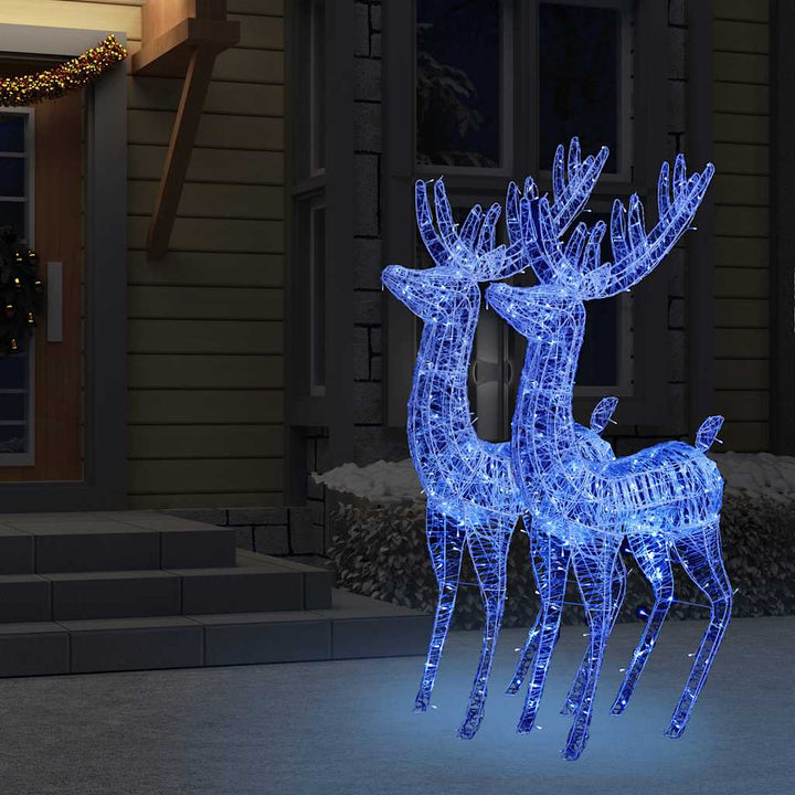 julerensdyr 2 stk. 180 cm 250 LED'er akryl blåt lys