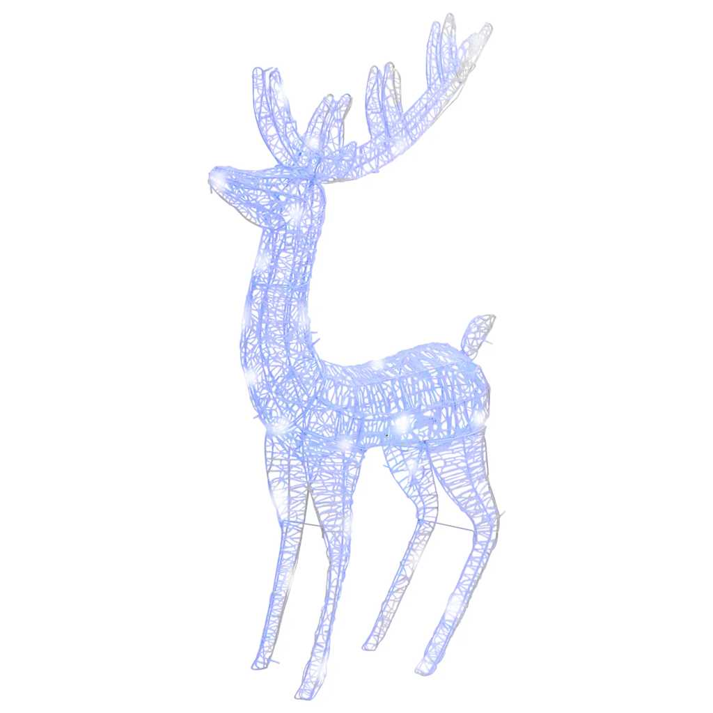 julerensdyr 3 stk. 180 cm 250 LED'er akryl blåt lys
