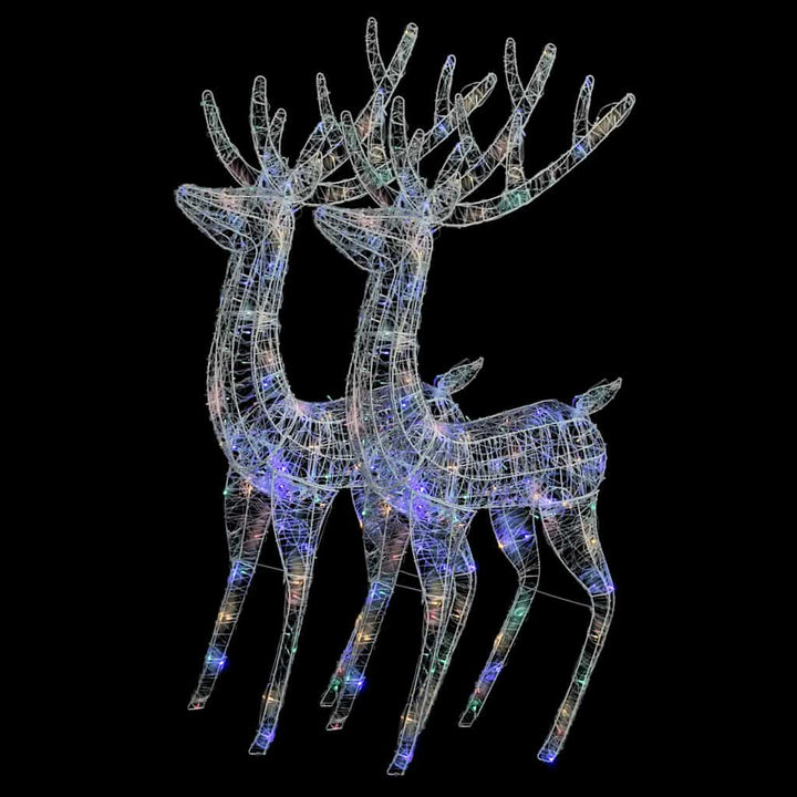 julerensdyr 2 stk. 180 cm 250 LED'er akryl flerfarvet lys