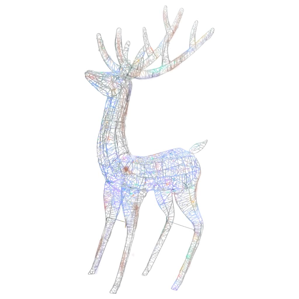 julerensdyr 3 stk. 180 cm 250 LED'er akryl flerfarvet lys