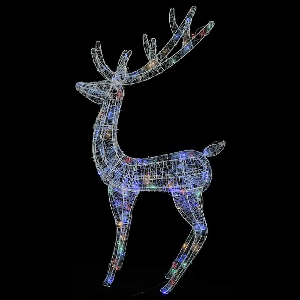 julerensdyr 3 stk. 180 cm 250 LED'er akryl flerfarvet lys