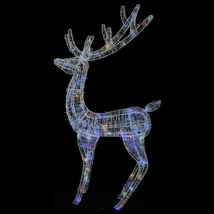 julerensdyr 3 stk. 180 cm 250 LED'er akryl flerfarvet lys