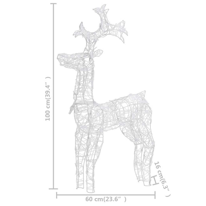 julerensdyr 2 stk. 60x16x100 cm akryl