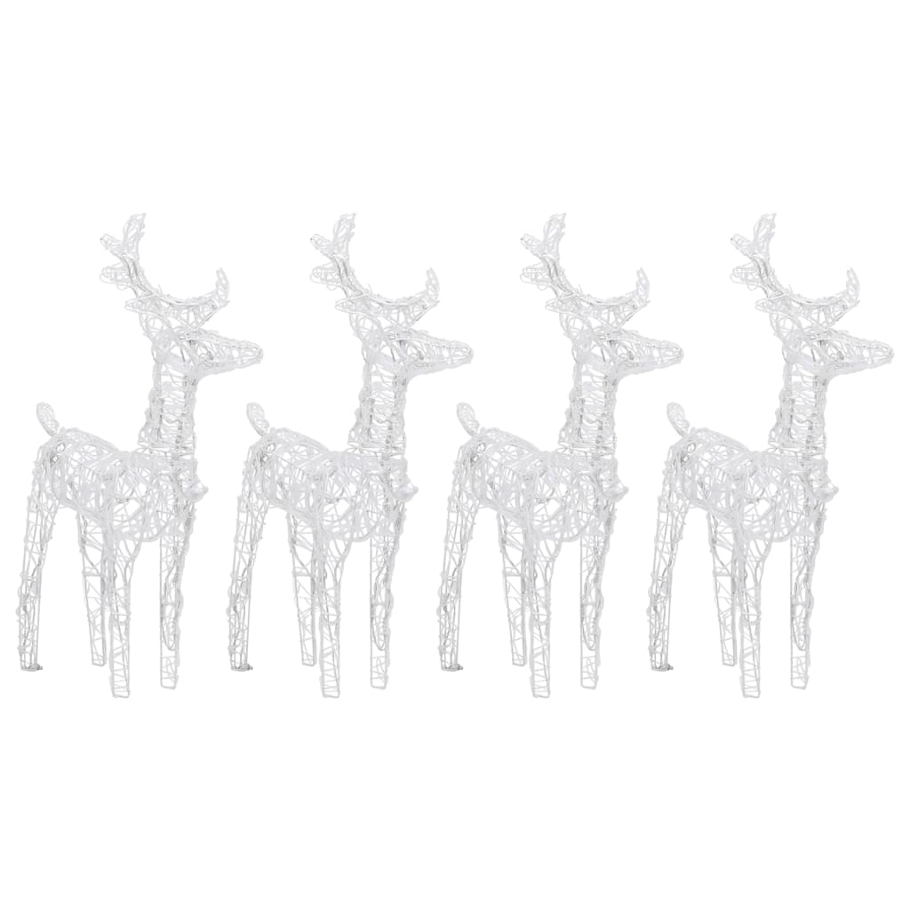 julerensdyr 4 stk. 160 LED'er akryl varmt hvidt lys