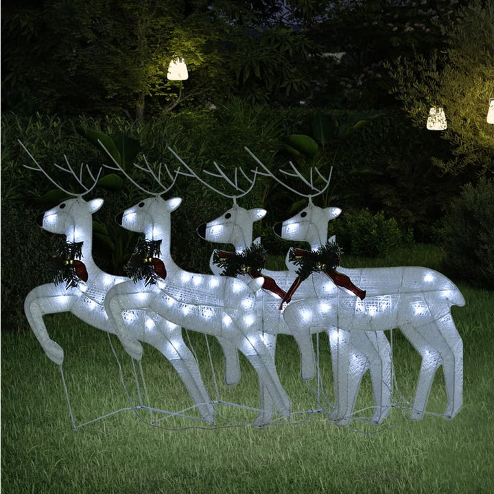 julerensdyr 4 stk. 80 LED'er hvid