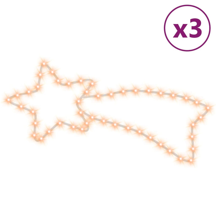 stjerneskud 3 stk. 65x28 cm 48 LED'er varmt hvidt lys