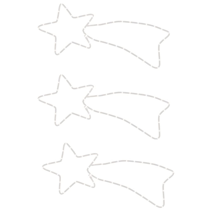 stjerneskud 3 stk. 65x28 cm 48 LED'er varmt hvidt lys