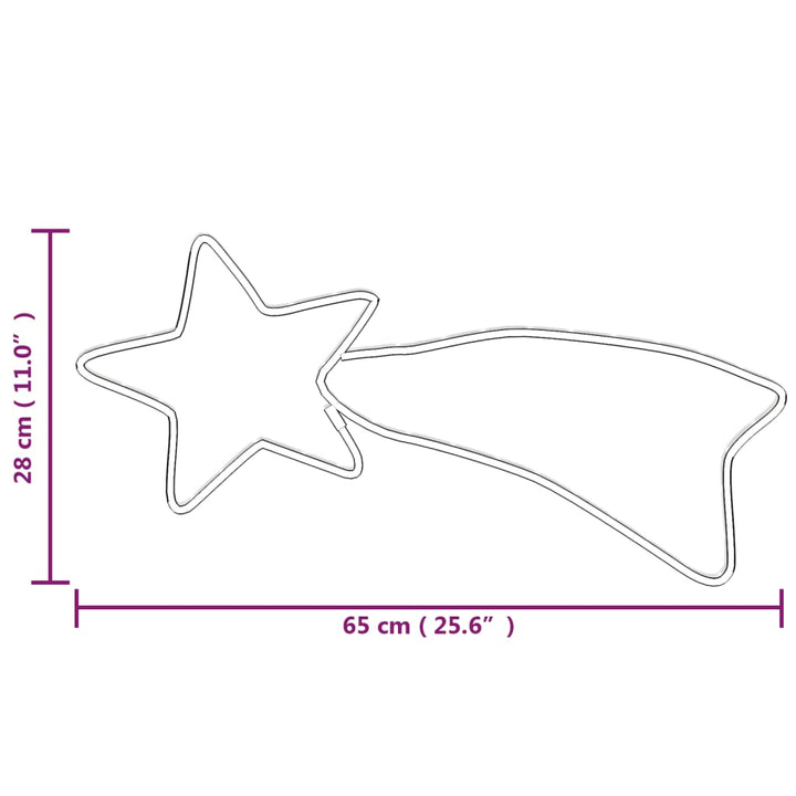 stjerneskud 3 stk. 65x28 cm 48 LED'er varmt hvidt lys