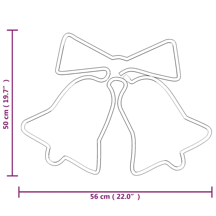juleklokker 3 stk. 50x56 cm 72 LED'er julefigur