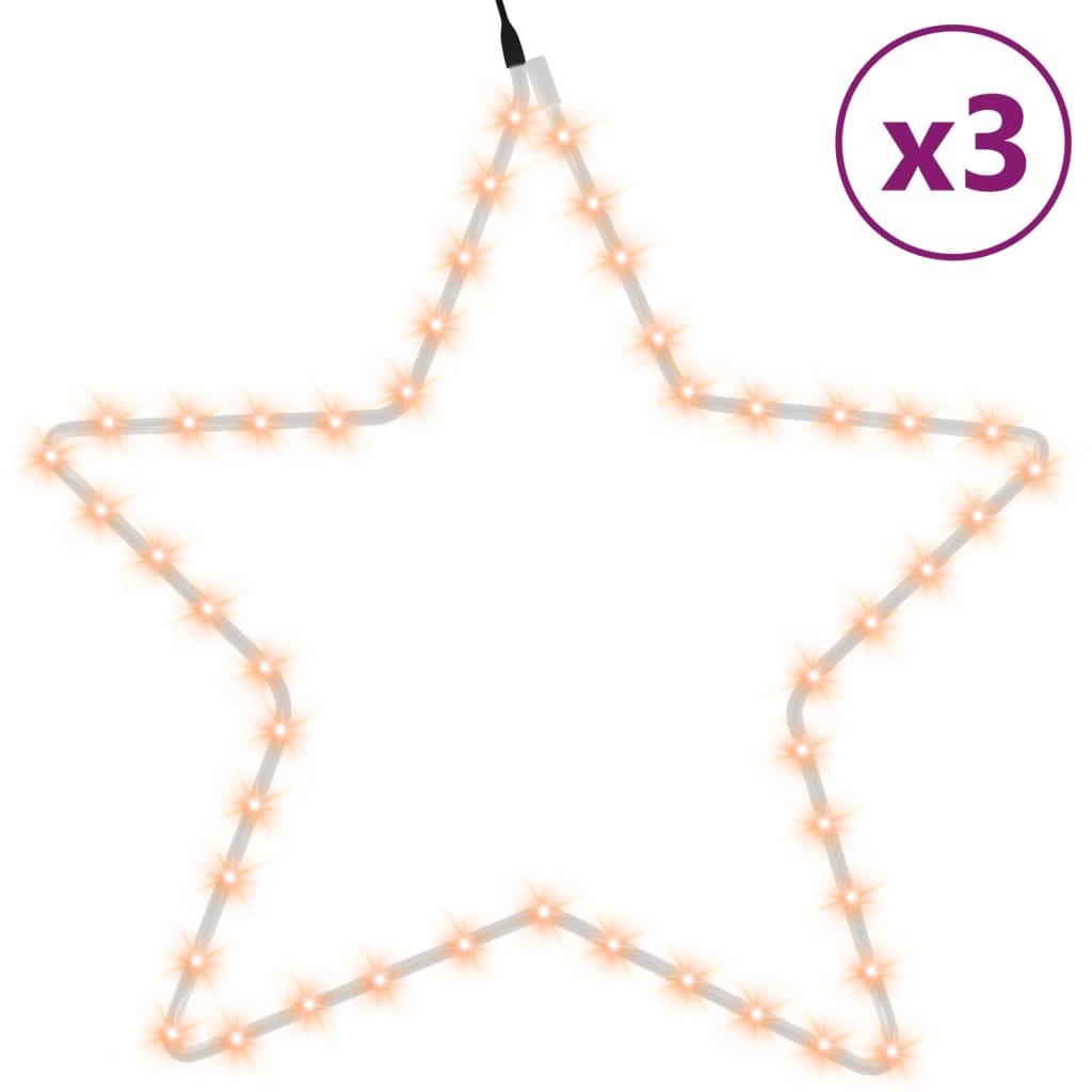 julestjerner 3 stk. 56 cm 48 LED'er varmt hvidt lys