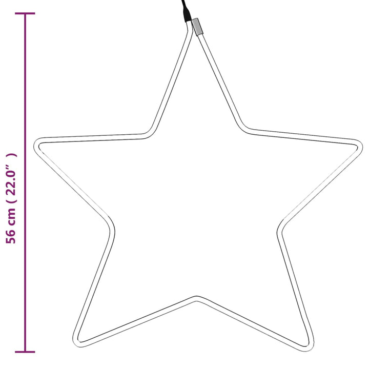 julestjerner 3 stk. 56 cm 48 LED'er varmt hvidt lys