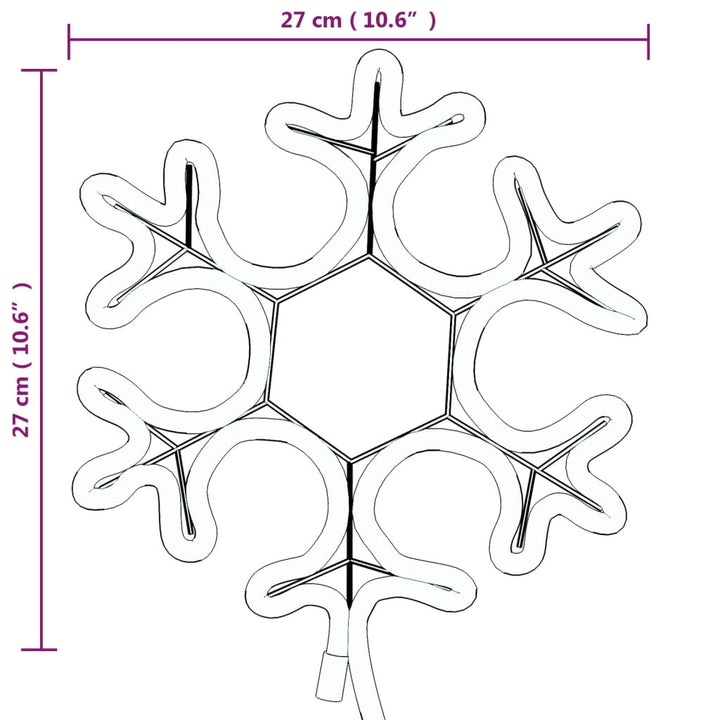 snefnug 3 stk. 27x27 cm med LED-lys varmt hvidt lys