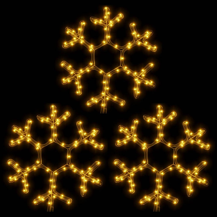 snefnug 3 stk. 38x37 cm med LED-lys varmt hvidt lys