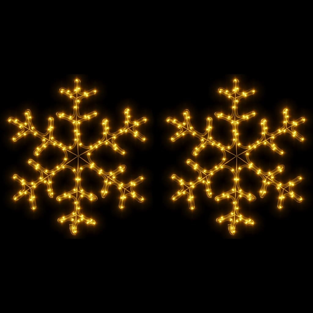 snefnug 2 stk. 59x59 cm med LED-lys varmt hvidt lys