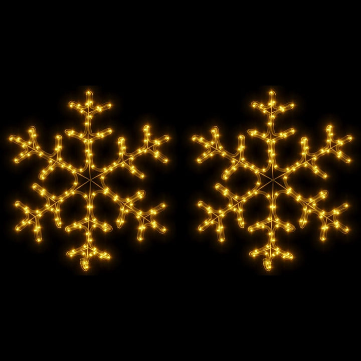 snefnug 2 stk. 59x59 cm med LED-lys varmt hvidt lys