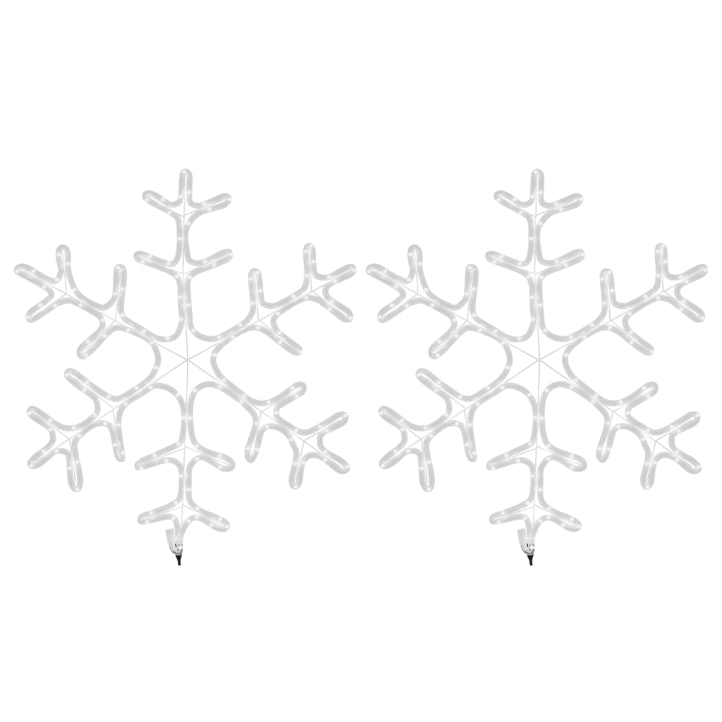 snefnug 2 stk. 59x59 cm med LED-lys varmt hvidt lys