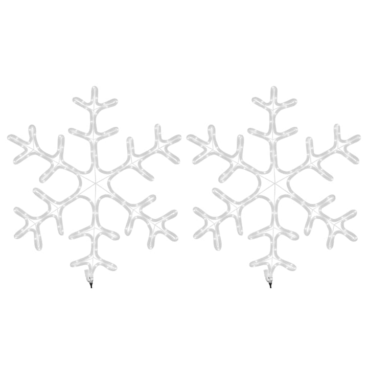 snefnug 2 stk. 59x59 cm med LED-lys varmt hvidt lys