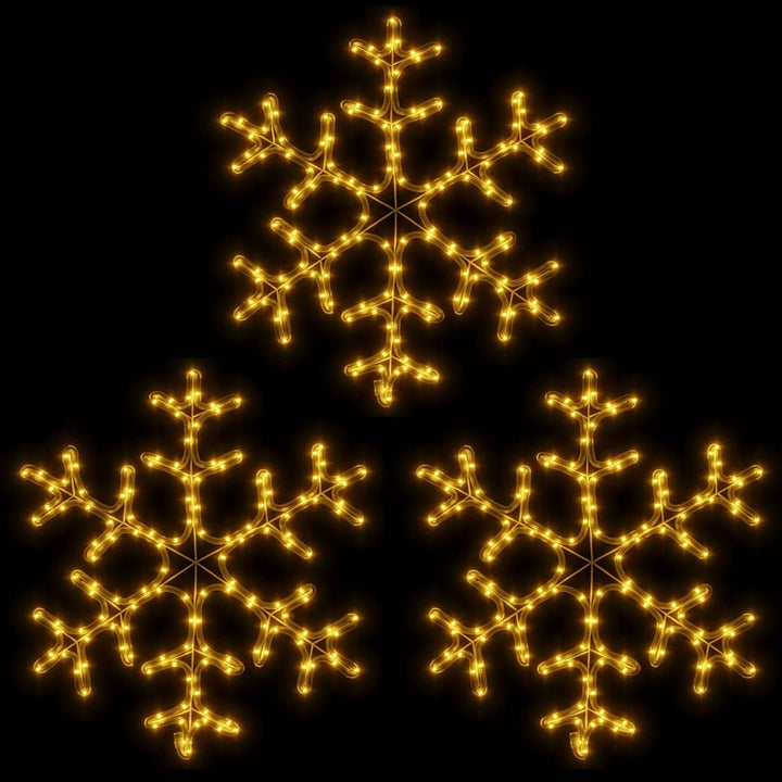 snefnug 3 stk. 59x59 cm med LED-lys varmt hvidt lys