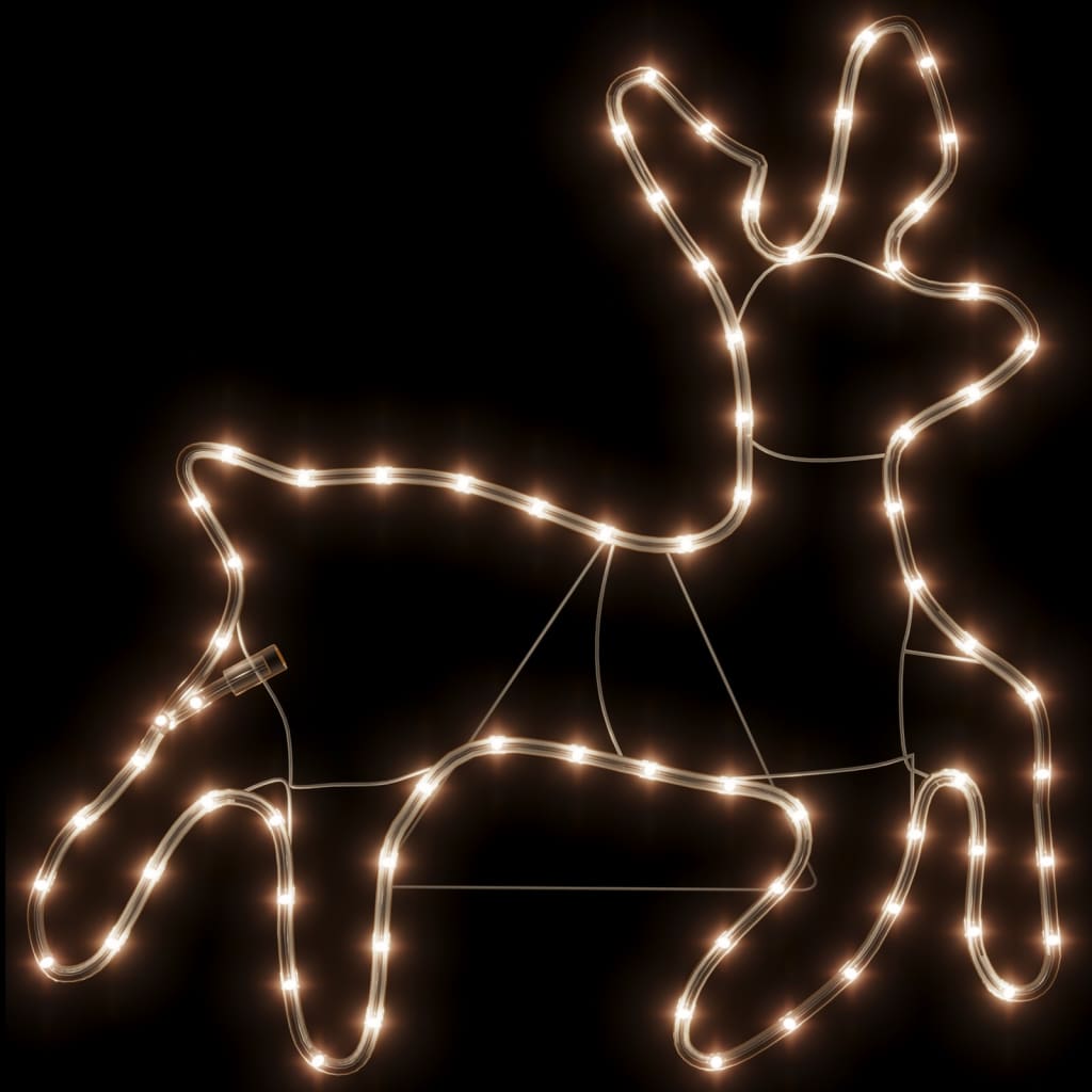 julerensdyr 3 stk. 57x55x4,5 cm med LED-lys varmt hvidt lys