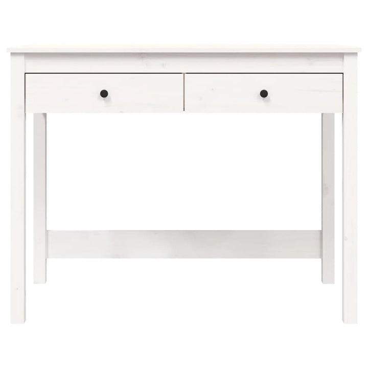 skrivebord med skuffer 100x50x78 cm massivt fyrretræ hvid