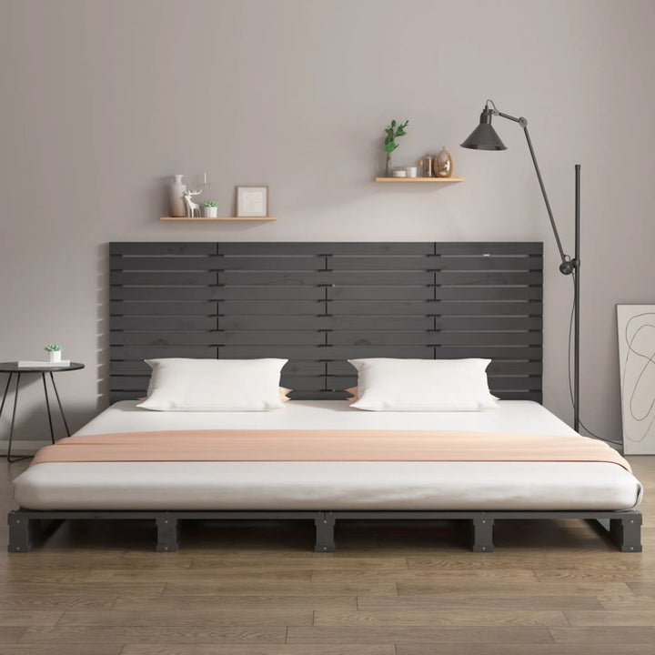sengegavl 156x3x91,5 cm massivt fyrretræ grå