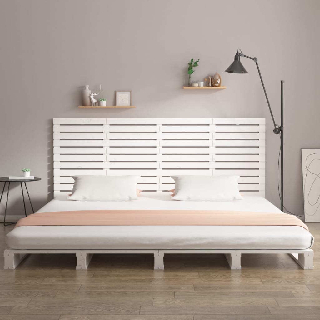 sengegavl 166x3x91,5 cm massivt fyrretræ hvid
