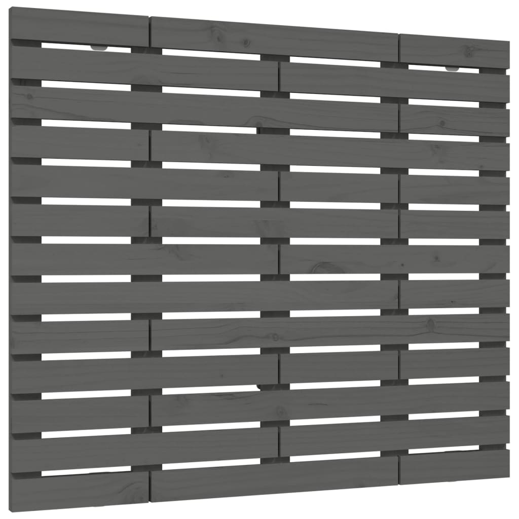 sengegavl 141x3x91,5 cm massivt fyrretræ grå