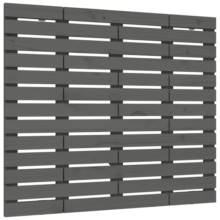 sengegavl 141x3x91,5 cm massivt fyrretræ grå